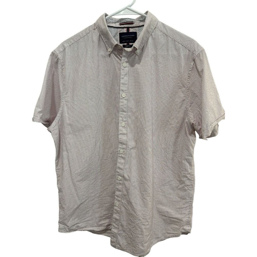 Denim & Flower Ricky Singh Large Shirt Short Sleeve Slim Fit Button Large Cotton - Picture 2 of 7